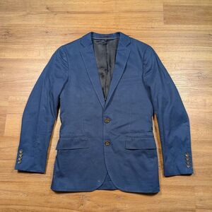 J Crew Ludlow Blazer Mens 34S Blue Slim Fit Sport Coat Larusmiani Cotton